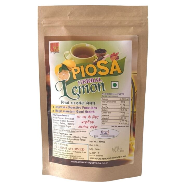 Piosa Herbal Lemon | Ready to drink Premix | Boost Digestion | Detoxifies body