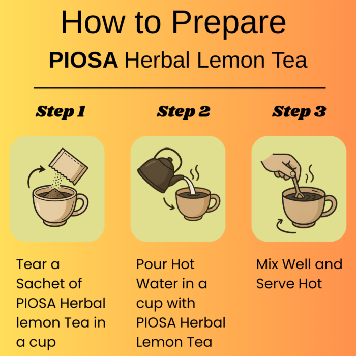 PIOSA Herbal Lemon Tea with Ashwagandha | 15 Sachets | Ready to drink Premix | Boost Digestion | Detoxifies body - Image 4